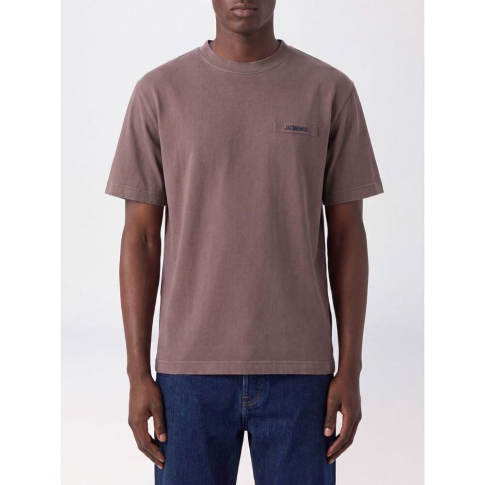 Jacquemus Men Jacquemus Contrast Applique Logo Cotton Crew-Neck T-Shirt